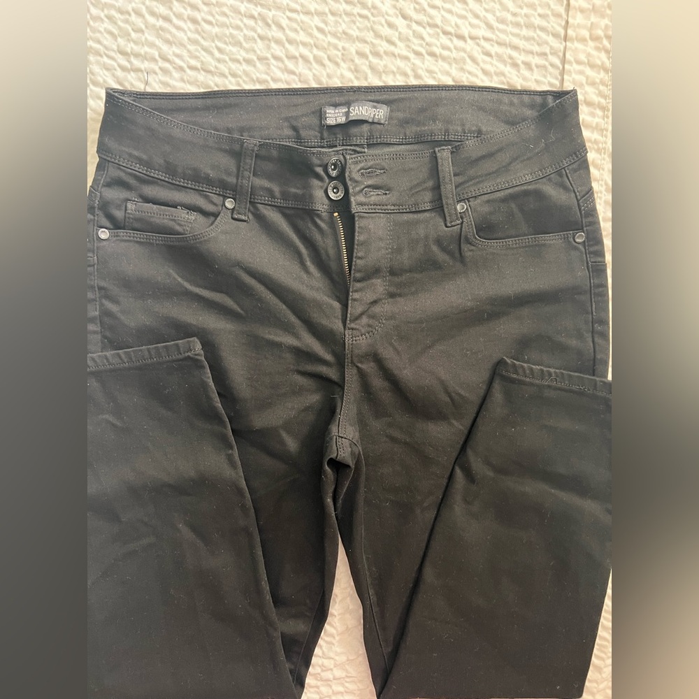 SANDPIPER Black Jeans with black jewels